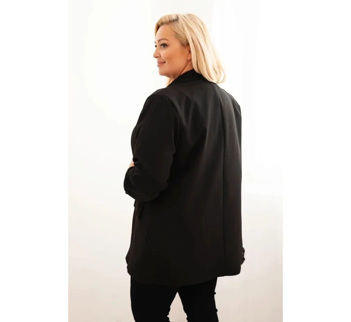 Dámske elegantné plus size sako čierne