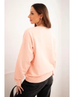 Dámska mikina z elastického bavlneného materiálu s okrúhlym výstrihom biela