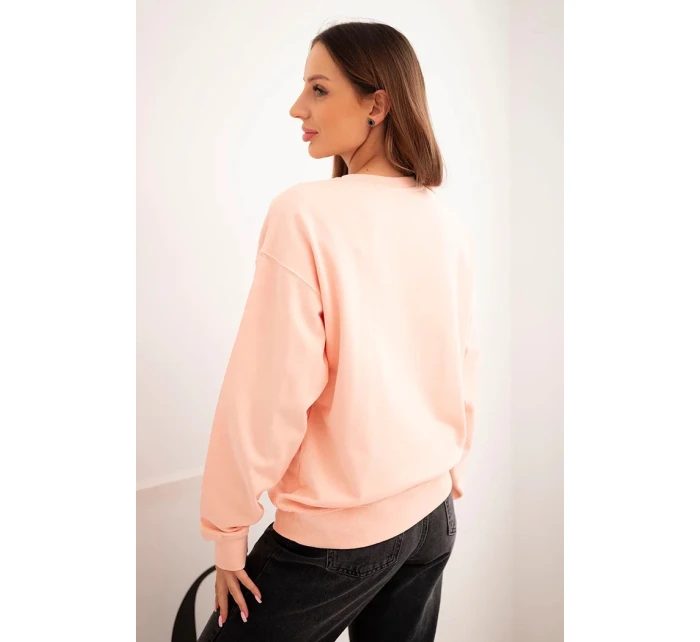 Dámska mikina z elastického bavlneného materiálu s okrúhlym výstrihom biela