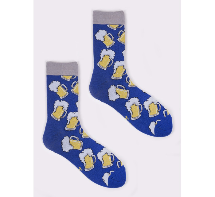 Yoclub Bavlnené ponožky Vzory Farby SKA-0054F-H900 Modrá