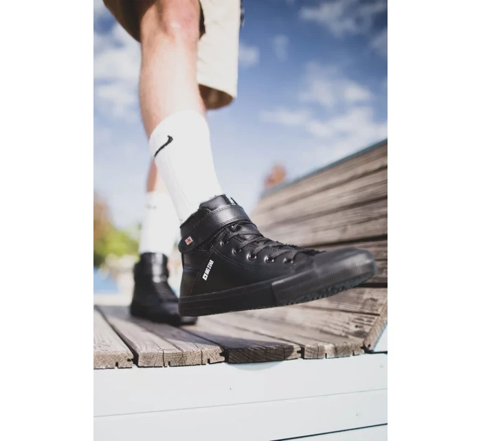 Pánske zateplené tenisky na vysokom podpätku Big Star - čierne Pánske zateplené tenisky na vysokom podpätku Big Star - čierne