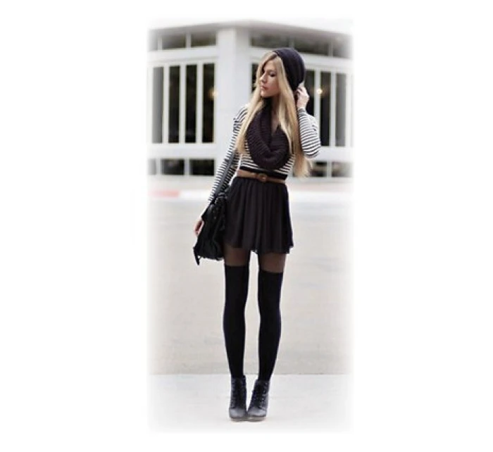 Dámské nadkolenky model 21946816 s vlnou - WiK