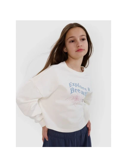 Dievčenská mikina bez kapucne 4F 4FJWSS25TSWSF1483-11S Dievčenská mikina bez kapucne 4F 4FJWSS25TSWSF1483-11S