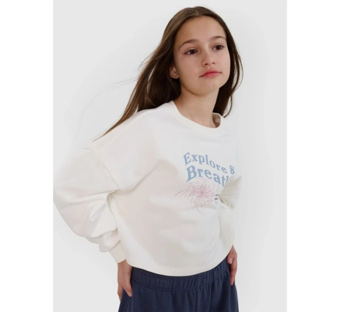 Dievčenská mikina bez kapucne 4F 4FJWSS25TSWSF1483-11S Dievčenská mikina bez kapucne 4F 4FJWSS25TSWSF1483-11S