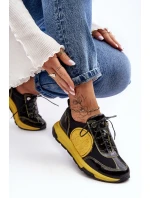 Damskie Buty Sportowe Skórzane Maciejka 06295-01 Czarno-Żółte