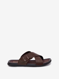 Kožené Pánské Pantofle S Přezkou Big Star model 21693021 Hnědé - Big Star Shoes