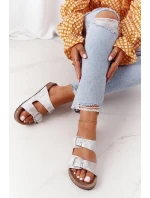 Dámske strieborné papuče Vivio