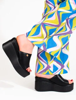 Exkluzívne čierne dámske ponožky na klin