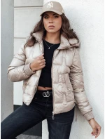 Dámská zimní bunda krátká prošívaná s kapucí camel Dstreet model 21980747 - FashionStreet