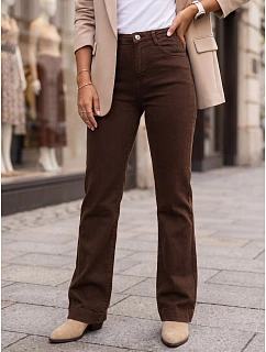Dámske džínsy so širokými nohavicami a vysokým pásom, hnedé, FashionStreet UY3106