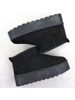 Dámske semišové snehové topánky čierne Potocki 16322