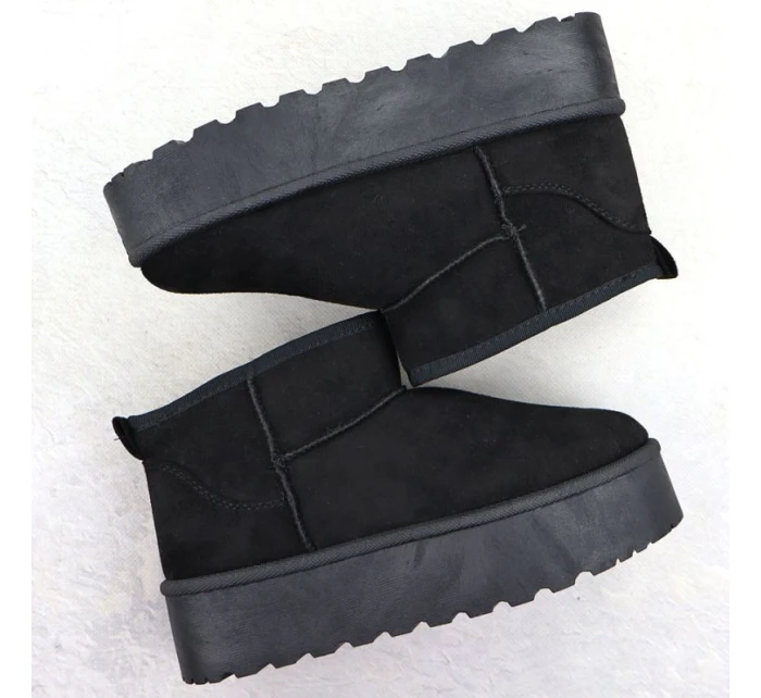 Dámske semišové snehové topánky čierne Potocki 16322