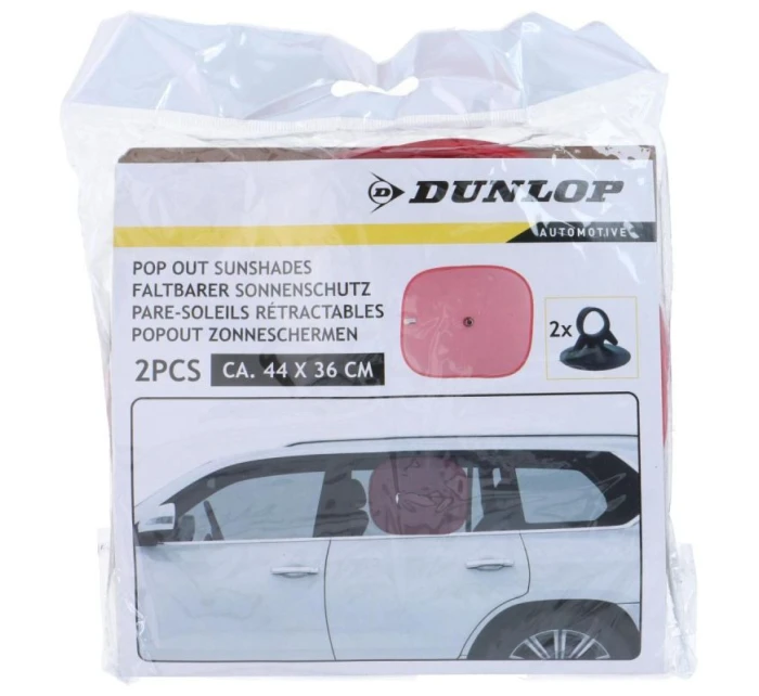 SLNEČNÁ CLONA S PRÍSAVKOU 2KS DUNLOP ČERVENÁ