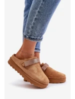 Damskie Kapcie Ocieplane Futerkiem Na Platformie Camel Azida Damskie Kapcie Ocieplane Futerkiem Na Platformie Camel Azida