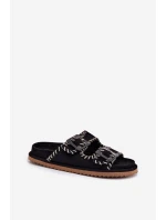 Dámské Pantofle S Přezkami A Dekorativním Černé model 21696576 - Boto Dámské Pantofle S Přezkami A Dekorativním Černé model 21696576 - Boto