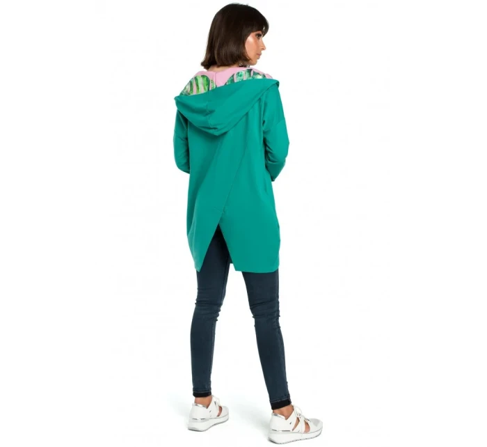 B091 Mikina s kapucňou Oversized na zips - čierna