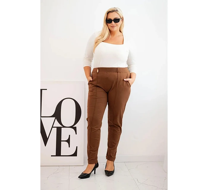 Dámske nohavice 35011 hnedé - Zentex
