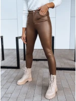 Dámské kožené kalhoty tmavě hnědé Dstreet model 21971552 - FashionStreet Dámské kožené kalhoty tmavě hnědé Dstreet model 21971552 - FashionStreet
