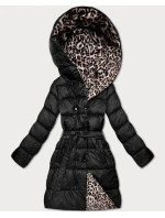 Obojstranná zimná bunda nadmernej veľkosti Black/Panther (M6-6008-1)