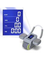 KA08 SIVÁ ABS AUTOMATICKÉ BRUŠNÉ SVALOVÉ CVIČENIE KOLESO S LCD DISPLEJOM A NABÍJANIE HMS