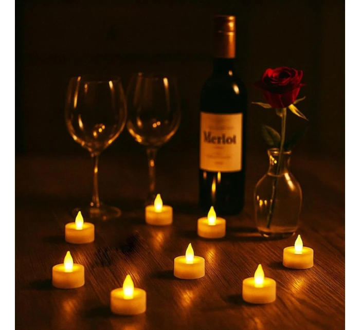 SADA 8 ČAJOVÝCH SVETIELOK S DIAĽKOVÝM OVLÁDANÍM