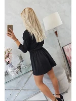 Šaty s flitrovou kapsou černé