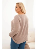 Dámsky plus size sveter s lodičkovým výstrihom Fango Dámsky plus size sveter s lodičkovým výstrihom Fango