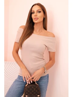 Dámská bavlněná blůza s výstřihem do V a potiskem bílá