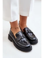 Lakované Dámské Mokasíny model 21671936 Černé - VINCEZA