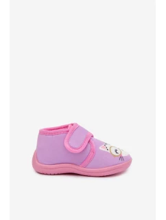 Dětské pantofle na suchý zip fialové Katline