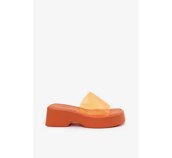 Dámské sandály na platformě s páskem Oranžové model 22107254 - Boto