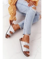 Dámske strieborné papuče Vivio