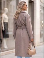 Dlhý dámsky kabát s viazaním v páse, Fango FashionStreet NY0810 Dlhý dámsky kabát s viazaním v páse, Fango FashionStreet NY0810