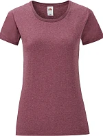 Fruit of the Loom Lady-Fit Iconic 150 T Dámske tričko 16.1432 melírovaná bordová