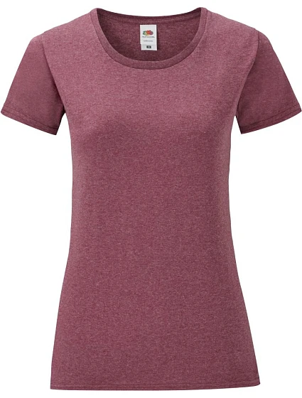 Fruit of the Loom Lady-Fit Iconic 150 T Dámske tričko 16.1432 melírovaná bordová