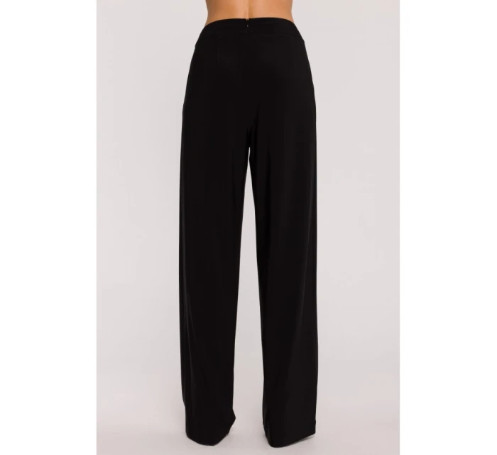 M890 Kombinéza s výstrihom a širokými nohavicami - čierna