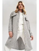 Dámsky kabát M808 sivý - Figl