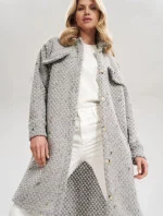 Dámsky kabát M808 sivý - Figl