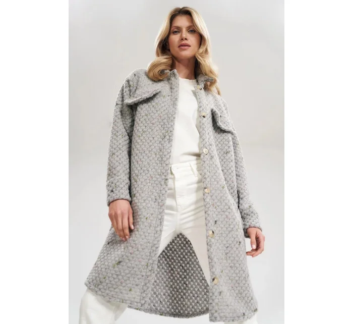 Dámsky kabát M808 sivý - Figl