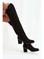 Dámske vysoké čižmy JH23-50 čierne - Zaretta