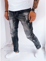 Pánske čierne džínsové nohavice FashionStreet UX3999