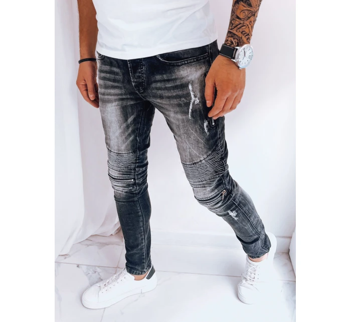 Pánske čierne džínsové nohavice FashionStreet UX3999