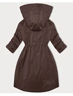 Hnědá dámská bunda s ohrnutými rukávy model 20911366 - LHD Hnědá dámská bunda s ohrnutými rukávy model 20911366 - LHD