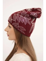 Dámska zimná vlnená čiapka s dvojitým okrajom K426 oranžová