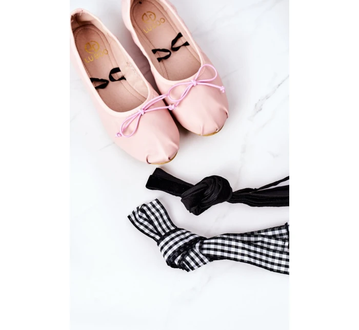 Wiązane Baleriny Lu Boo Różowe Wiązane Baleriny Lu Boo Różowe