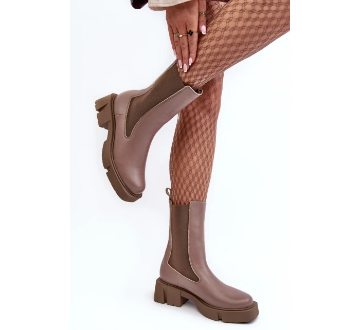 Damskie Botki Sztyblety 2693/230 Laura Messi Brązowe