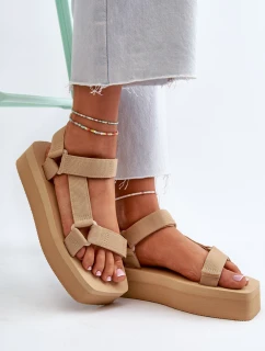 Dámské sandály na platformě béžové model 21654501 - Boto