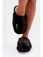 Kožešinové dámské pantofle černé Belinna