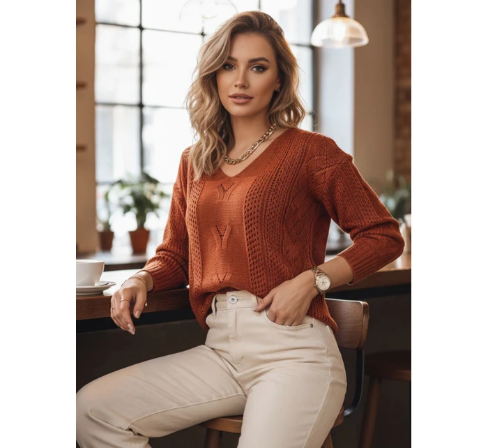 Dámský červený svetr Dstreet model 21967066 - FashionStreet