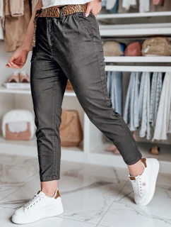 Dámske nohavice s opaskom MADELINA black FashionStreet UY2629